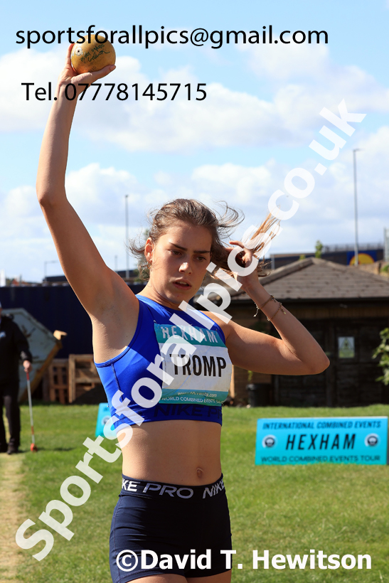 Heptathlon shot putt, 2025 EAP International Combined Events, Hexham, Northumberland.  Photo: David T. Hewitson/Sports for All Pics